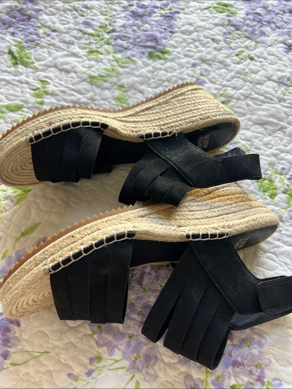 Black Strappy Espadrille Sandals